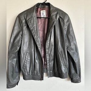 Summit vintage men’s 100% genuine leather jacket gray size 42